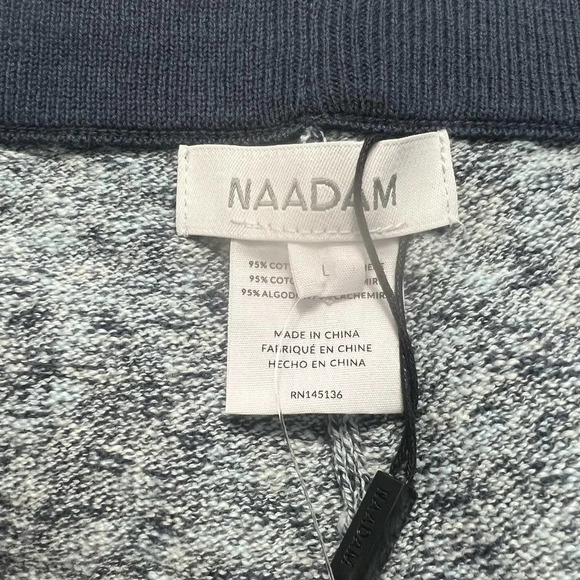 Naadam High Waisted Knit Bike Shorts in Light Blue Cotton Cashmere Size US Large - Picture 8 of 12